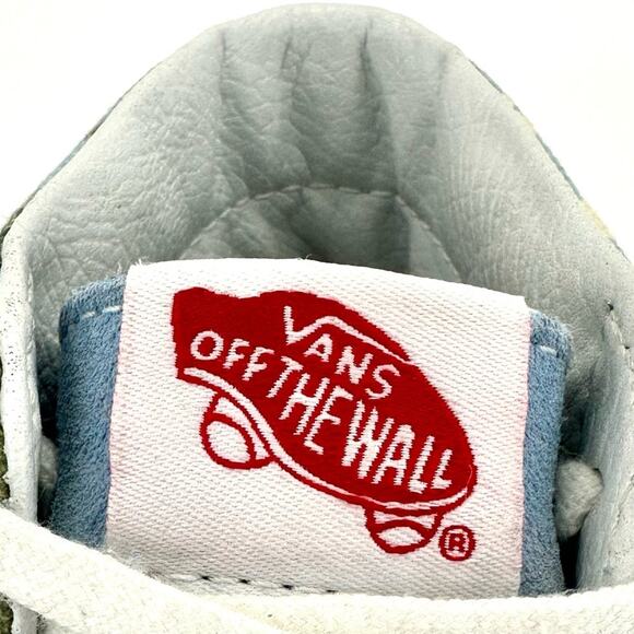 Men Sz 5.5 Vans Sk8hi Slim Lace High Sneaker Skateboard Van Doren Blue/Tropical - Picture 15 of 16